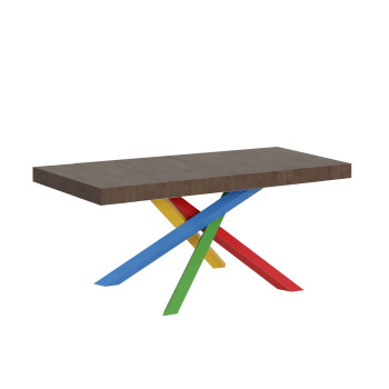 Volantis Premium Color 4/B bord P.90 - Udtræksbord 120/224x90 cm Volantis Premium hvid ask flerfarvede ben 4/B
