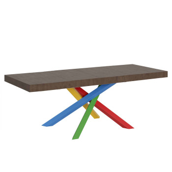 Volantis Premium Color 4/B bord P.90 - Udtræksbord 160/264x90 cm Volantis Premium hvid ask flerfarvede ben 4/B