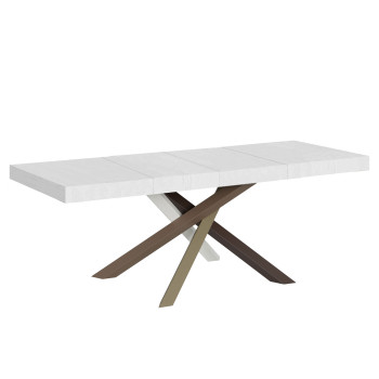 Volantis Premium Color 4/C bord P.90 - Udtræksbord 160/420x90 cm Volantis Premium hvid ask flerfarvede ben 4/C