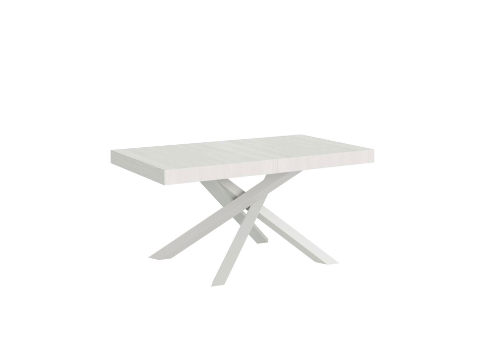 Volantis Premium bord med hvide ben D.90 - Udtræksbord 200/460x90 cm Volantis Premium hvid ask med hvide ben