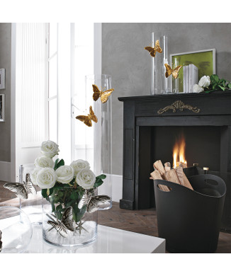 Klar glasvase Keramik sommerfugl