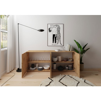  - Μπουφές 4 θυρών 200x40x83,5 cm Elios γυαλιστερό λευκό