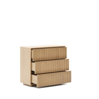 Κομοδίνο Helvine με 3 συρτάρια σε δρυς 90 x 78 cm FSC 100%