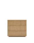 Κομοδίνο Helvine με 3 συρτάρια σε δρυς 90 x 78 cm FSC 100%