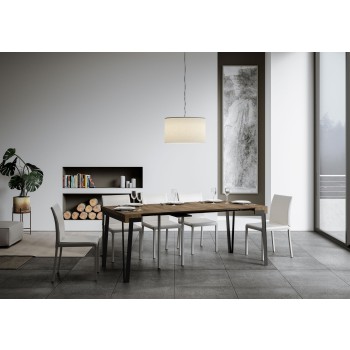 Κονσόλα Rio με ανθρακί σκελετό - 90x40/300 cm Επεκτεινόμενη κονσόλα Rio σε φυσική δρυ με ανθρακί σκελετό