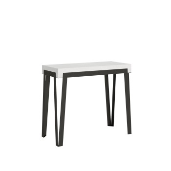 Κονσόλα Rio με ανθρακί σκελετό - 90x40/300 cm Επεκτεινόμενη κονσόλα Rio σε φυσική δρυ με ανθρακί σκελετό