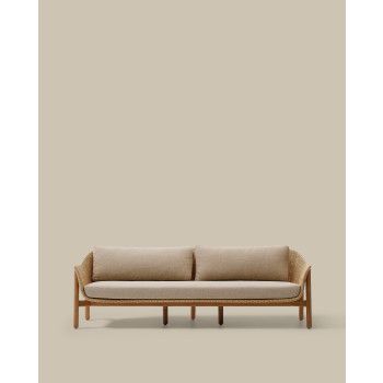 Καναπές 3 θέσεων Galea από μασίφ teak και συνθετικό rattan 223 cm FSC 100%