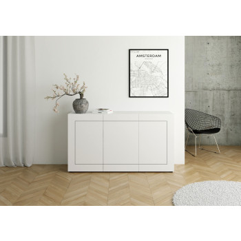 Elios Γυαλιστερό Λευκό - Μπουφές 3 θυρών 150x40x83,5 cm Elios γυαλιστερό λευκό