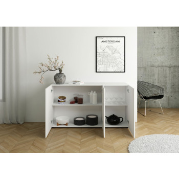 Elios Γυαλιστερό Λευκό - Μπουφές 3 θυρών 150x40x83,5 εκ. Elios γυαλιστερό λευκό