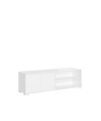 Μπουφές/Βάση Τηλεόρασης Lumina Gloss White - Βάση τηλεόρασης 2 θυρών με ανοιχτό τμήμα 150x40x40 cm Lumina Gloss White