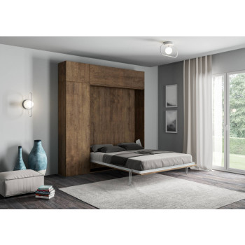 Mod.Kentaro 1,5 queen size κρεβάτι 120 - Kentaro 1,5 queen size πτυσσόμενο κρεβάτι 120 με λευκά έπιπλα σε χρώμα μελιάς