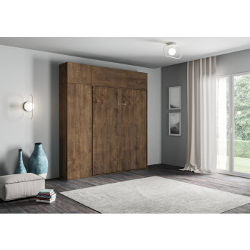 Mod.Kentaro 1,5 queen size κρεβάτι 120 - Kentaro 1,5 queen size πτυσσόμενο κρεβάτι 120 με λευκά έπιπλα σε χρώμα μελιάς