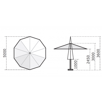 Palladio Telescopic Umbrella Ø 5 m C5000 PAT Scolaro