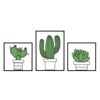 ΣΕΤ ΠΑΝΕΛ ΤΟΙΧΟΥ CACTUS 3 ΤΕΜΑΧΙΑ 33X1,3X46,5-33X1,3X33