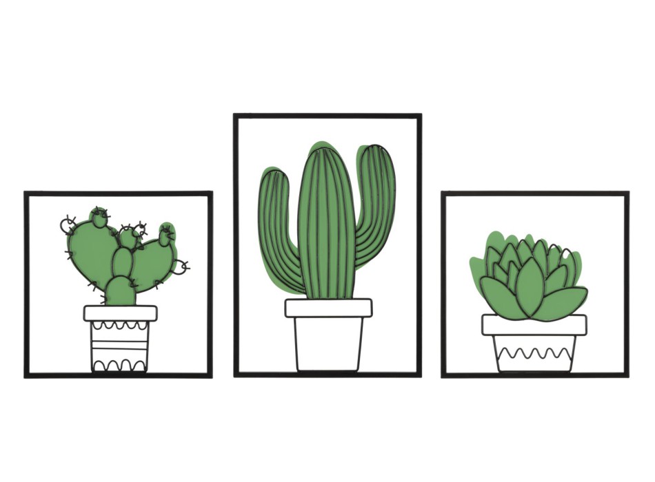 ΣΕΤ ΠΑΝΕΛ ΤΟΙΧΟΥ CACTUS 3 ΤΕΜΑΧΙΑ 33X1,3X46,5-33X1,3X33