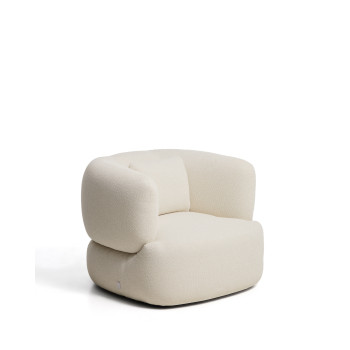 Πολυθρόνα Martina με μαξιλάρι σε εκρού σενίλ FSC Mix Credit