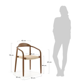 Καρέκλα Nina από μασίφ ξύλο ακακίας με φινίρισμα καρυδιάς