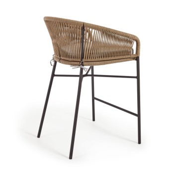 Σκαμπό Yanet σε μπεζ σχοινί, ύψος 65 cm, μπεζ, ύψος 65 cm