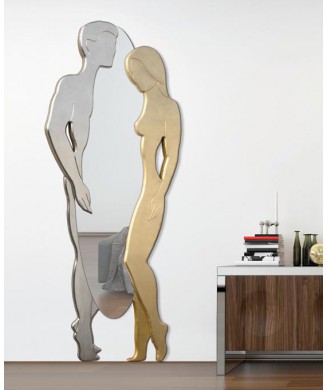 ΚΑΘΡΕΦΤΗΣ ADAM AND EVE ΑΣΗΜΙ ΚΑΙ ΧΡΥΣΟΣ P4652 PINTDECOR