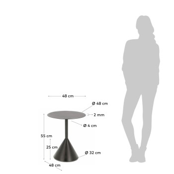 Τραπεζάκι σαλονιού Yinan Ø 48 cm μαύρο