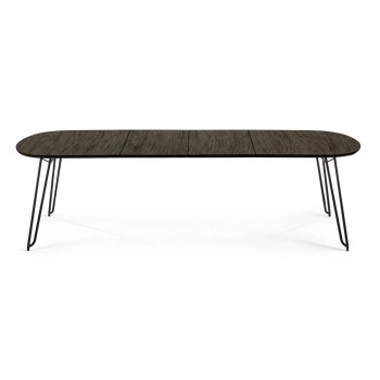 Επεκτεινόμενο τραπέζι Milian 140 (220) x 90 cm (220) x 90 cm με μαύρο μεταλλικό πόδι