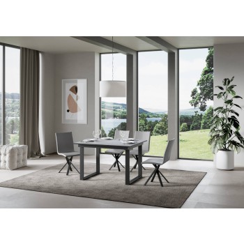 Τραπέζι Bandos - Επεκτεινόμενο τραπέζι 90x120/180 εκ. Bandos Λευκό μελιά σε ανθρακί χρώμα
