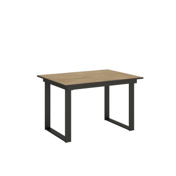 Τραπέζι Bandos - Επεκτεινόμενο τραπέζι 90x120/180 εκ. Bandos Λευκό μελιά σε ανθρακί χρώμα