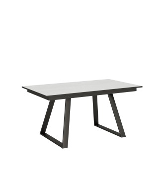 Τραπέζι Bernadette - Επεκτεινόμενο τραπέζι 90x160/220 εκ. Bernadette Λευκό μελιά σε ανθρακί χρώμα