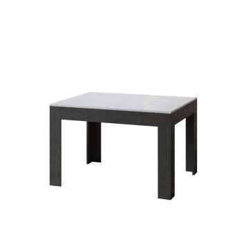Τραπέζι Bibi - Επεκτεινόμενο τραπέζι 90x120/180 cm Bibi Mix με λευκή επιφάνεια σπάτουλας και ανθρακί βάση σπάτουλας