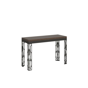Διπλό Τραπέζι Ghibli - 120/200x45/90 cm Διπλό Πτυσσόμενο Τραπέζι Ghibli από Φυσική Δρυ με Ανθρακί Πλαίσιο