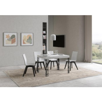 Τραπέζι Ghibli - Επεκτεινόμενο τραπέζι 80x120/204 cm Ghibli White Ash Anthracite Frame