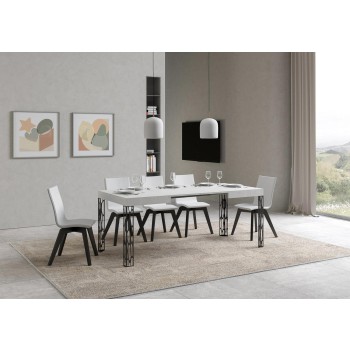 Τραπέζι Ghibli - Επεκτεινόμενο τραπέζι 80x120/204 cm Ghibli White Ash Anthracite Frame