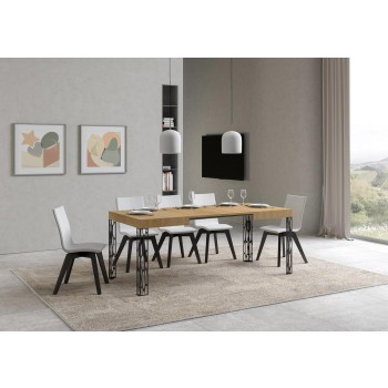 Τραπέζι Ghibli - Επεκτεινόμενο τραπέζι 80x120/204 cm Ghibli White Ash Anthracite Frame