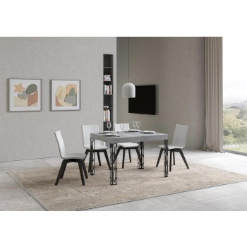 Τραπέζι Ghibli - Επεκτεινόμενο τραπέζι 80x120/204 cm Ghibli White Ash Anthracite Frame