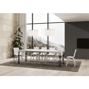 Τραπέζι Ghibli - Επεκτεινόμενο τραπέζι 90x90/246 cm Ghibli White Ash Anthracite Frame