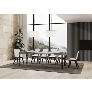 Τραπέζι Ghibli - Επεκτεινόμενο τραπέζι 90x90/246 cm Ghibli White Ash Anthracite Frame