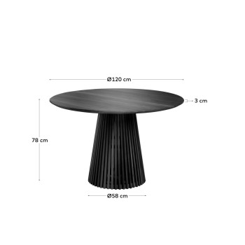 Τραπέζι Jeanette Ø 120 cm μαύρο