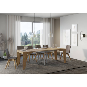 Τραπέζι Naxy D.90 - Επεκτεινόμενο τραπέζι 90/246x90 εκ. Naxy λευκό μελιάς