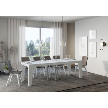 Τραπέζι Naxy Premium D.90 - Επεκτεινόμενο τραπέζι 90/246x90 εκ. Naxy Premium λευκό μελιάς