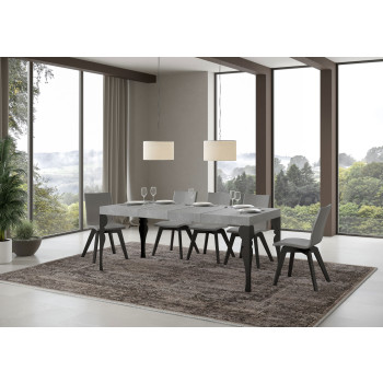 Τραπέζι Paxon Premium με ανθρακί πόδια D.90 - Επεκτεινόμενο τραπέζι 130/234x90 cm Paxon Premium λευκό μελιάς με ανθρακί πόδια