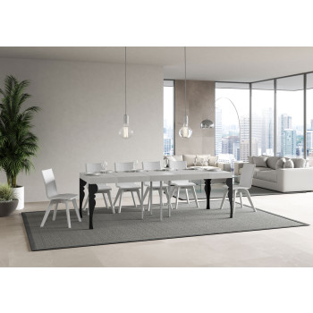 Τραπέζι Paxon Premium με ανθρακί πόδια D.90 - Επεκτεινόμενο τραπέζι 90/246x90 cm Paxon Premium λευκό μελιάς με ανθρακί πόδια