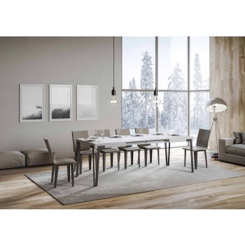 Τραπέζι Rio - Επεκτεινόμενο τραπέζι 90x130/234 cm Rio Λευκό μελιά σε ανθρακί χρώμα