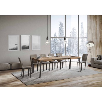 Τραπέζι Rio - Επεκτεινόμενο τραπέζι 90x130/234 cm Rio Λευκό μελιά σε ανθρακί χρώμα