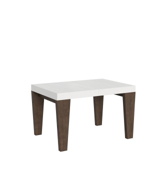 Τραπέζι Spimbo Mix - Επεκτεινόμενο τραπέζι 90x130/234 cm Spimbo Mix με επιφάνεια σε λευκό χρώμα μελιάς και πόδια σε χρώμα καρυδιάς