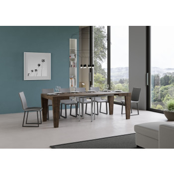 Τραπέζι Spimbo D.90 - Επεκτεινόμενο τραπέζι 90/246x90 εκ. Spimbo Λευκό μελιάς