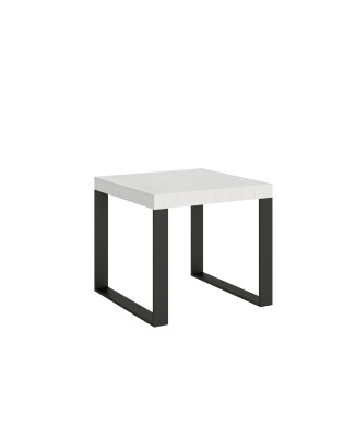 Τραπέζι Tecno P.90 - Επεκτεινόμενο τραπέζι 90/246x90 εκ. Tecno λευκό μελιάς με ανθρακί πόδια