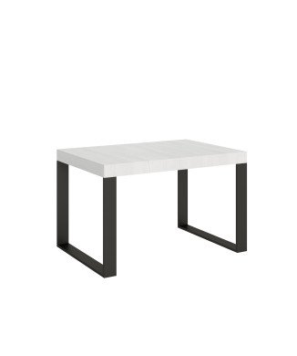 Τραπέζι Tecno Premium D.90 - Επεκτεινόμενο τραπέζι 120/224x90 cm Tecno Premium λευκό μελιάς με ανθρακί πόδια
