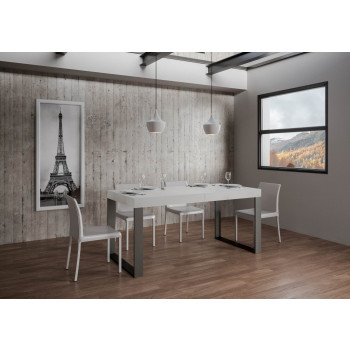 Τραπέζι Tecno Premium D.90 - Επεκτεινόμενο τραπέζι 180/284x90 cm Tecno Premium λευκό μελιάς με ανθρακί πόδια