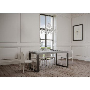 Τραπέζι Tecno Premium D.90 - Επεκτεινόμενο τραπέζι 180/284x90 cm Tecno Premium λευκό μελιάς με ανθρακί πόδια