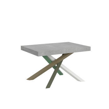 Τραπέζι Volantis Color 4/A P.90 - Επεκτεινόμενο τραπέζι 120/380x90 cm Volantis λευκό μελιάς πολύχρωμα πόδια 4/A